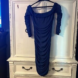 SHEIN blue rushed dress xl